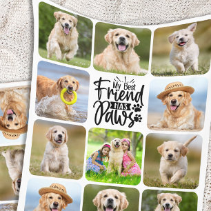 Hundefreund 11 Fotocollage Best Friend Hat Pfoten Fleecedecke
