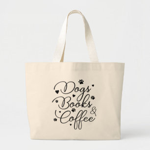 Hundefreund Bücher Kaffee Koffein Lesen Nerd Jumbo Stoffbeutel