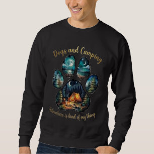 Hundefreund Camping Pfotenabdruck Grafik Sweatshir Sweatshirt