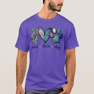 Hundefreund Frieden Liebe Hunde Welpe Pfote für Mä T-Shirt