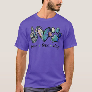 Hundefreund Frieden Liebe Hunde Welpe Pfote für Mä T-Shirt