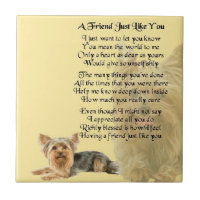 Hundefreund-Gedicht-Fliese Yorkshires Terrier