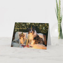 Hundefreund-guten Rutsch ins Neue Jahr-Gewohnheit Feiertagskarte