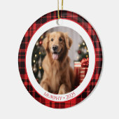 Hundefreund Haustier-Weihnachtsschmuck 2025 mit Fo Keramik Ornament (Links)