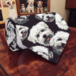 Hundefreund Hunde Retro Maßanzug Krawatte
