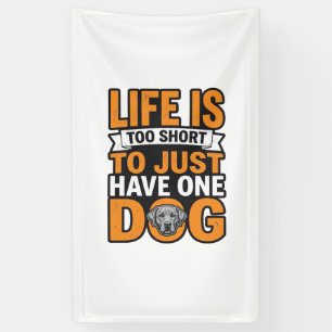 Hundefreund Leben ist zu kurz Vintage-Shirt-Design Banner