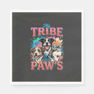 Hundefreund Mein Stamm hat Pfoten Serviette