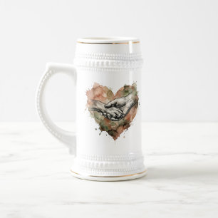 Hundefreund Mensch-Tier-Bindung Aquarell-Herz Bierglas