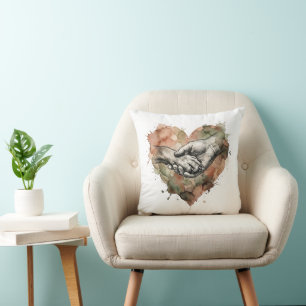 Hundefreund Mensch-Tier-Bindung Aquarell-Herz Kissen