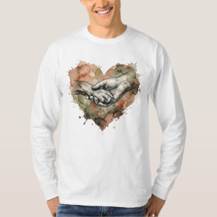 Hundefreund Mensch-Tier-Bindung Aquarell-Herz T-Shirt