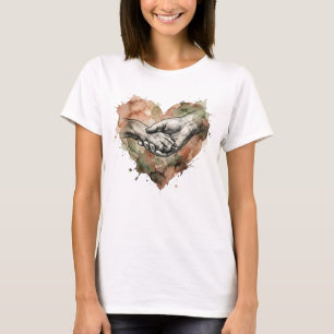 Hundefreund Mensch-Tier-Bindung Aquarell-Herz T-Shirt