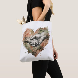 Hundefreund Mensch-Tier-Bindung Aquarell-Herz Tasche