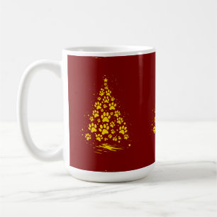 Hundefreund Pfotenabdruck Weihnachtsbaum 4 Kaffeetasse