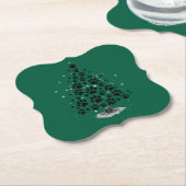 Hundefreund Pfotenabdruck Weihnachtsbaum Untersetzer (angewinkelt)