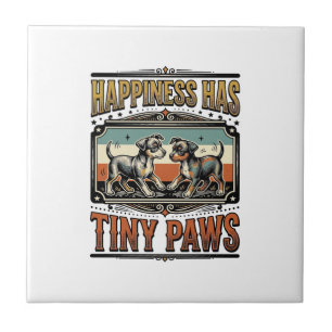Hundefreund-Shirt Vintage Gravur Hunde Humor Desi Fliese