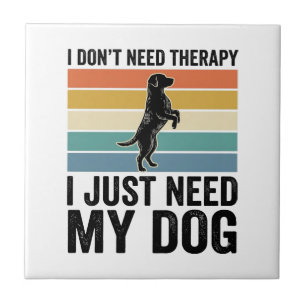 Hundefreund-Therapie-Zitat Vintage-Gravur-Design_1 Fliese