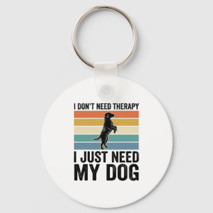 Hundefreund-Therapie-Zitat Vintage-Gravur-Design_1 Schlüsselanhänger