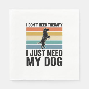 Hundefreund-Therapie-Zitat Vintage-Gravur-Design_1 Serviette