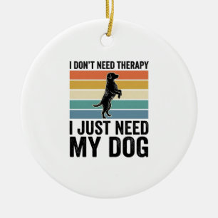 Hundefreund-Therapie-Zitat Vintage-Gravurdesign_1 Keramik Ornament