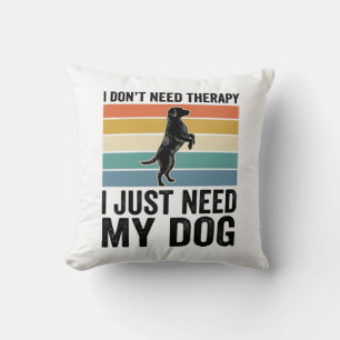 Hundefreund-Therapie-Zitat Vintage-Gravurdesign_1 Kissen