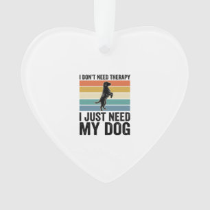 Hundefreund-Therapie-Zitat Vintage-Gravurdesign_1 Ornament
