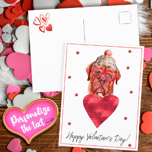 Hundefreund Valentinsgeschenk Französische Mastiff Feiertagspostkarte