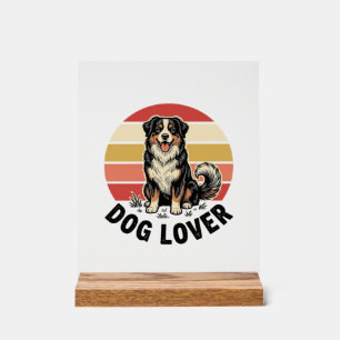 Hundefreund Vintage Gravur Süßer Hund Sonnenunterg Acrylschild