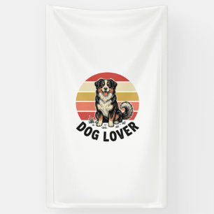 Hundefreund Vintage Gravur Süßer Hund Sonnenunterg Banner