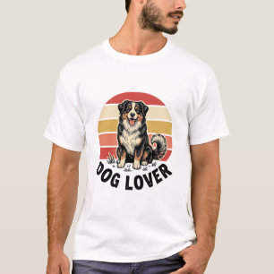 Hundefreund Vintage Gravur Süßer Hund Sonnenunterg T-Shirt