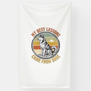 Hundefreund Vintage-Shirt mit weiser Husky-Prägung Banner