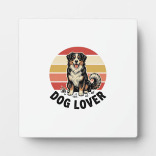 Hundefreund Vintage-Stich Cuter Hund Sonnenunterga Fotoplatte