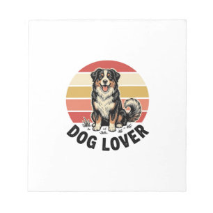 Hundefreund Vintage-Stich Cuter Hund Sonnenunterga Notizblock