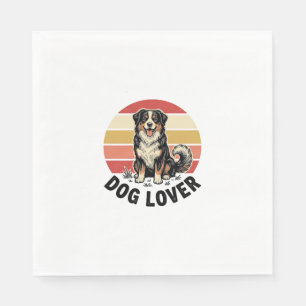 Hundefreund Vintage-Stich Cuter Hund Sonnenunterga Serviette