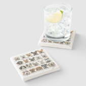 Hundefreund Wasserfarbe Rassen Untersetzer (Seitenansicht)