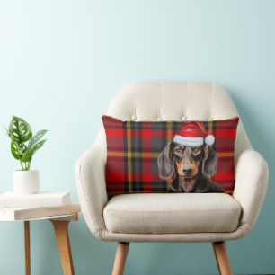 Hundefreund Weihnachten Dachshund Roter Feiertags- Lendenkissen