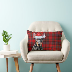 Hundefreund Weihnachten Dobermann Rot Festtag Kari Lendenkissen