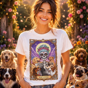 Hundefreund Zucker-Schädel-Tarot T-Shirt