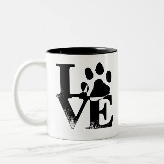 Hundefreunde der Welpen-Liebe Zweifarbige Tasse (Links)
