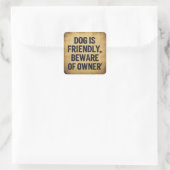 Hundefreunde quadratischer aufkleber (Tasche)