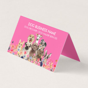 Hundefriseur Haustiersitter Neon Pink Visitenkarten