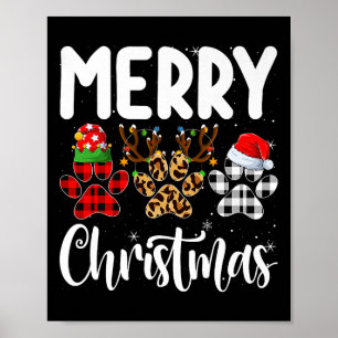Hundefuß Weihnachts Elf Rentier Santa Welpen Hund Poster