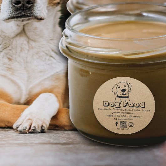 Hundefutter für hausgemachte Leckereien Runder Aufkleber