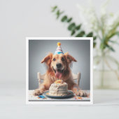 Hundegeburtkarte, Goldener Retriever Einladung (Stehend Vorderseite)