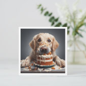 Hundegeburtkarte, Goldener Retriever Einladung (Stehend Vorderseite)