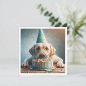 Hundegeburtkarte, Goldener Retriever Einladung (Stehend Vorderseite)