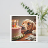 Hundegeburtkarte, Goldener Retriever Einladung (Stehend Vorderseite)