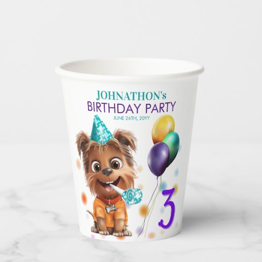 Hundegeburtstag Pappbecher (Vorderseite)