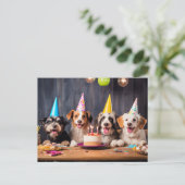 Hundegeburtstagsfeier Postkarte (Stehend Vorderseite)
