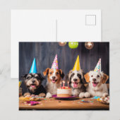 Hundegeburtstagsfeier Postkarte (Vorne/Hinten)
