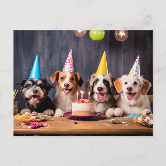 Hundegeburtstagsfeier Postkarte (Vorderseite)